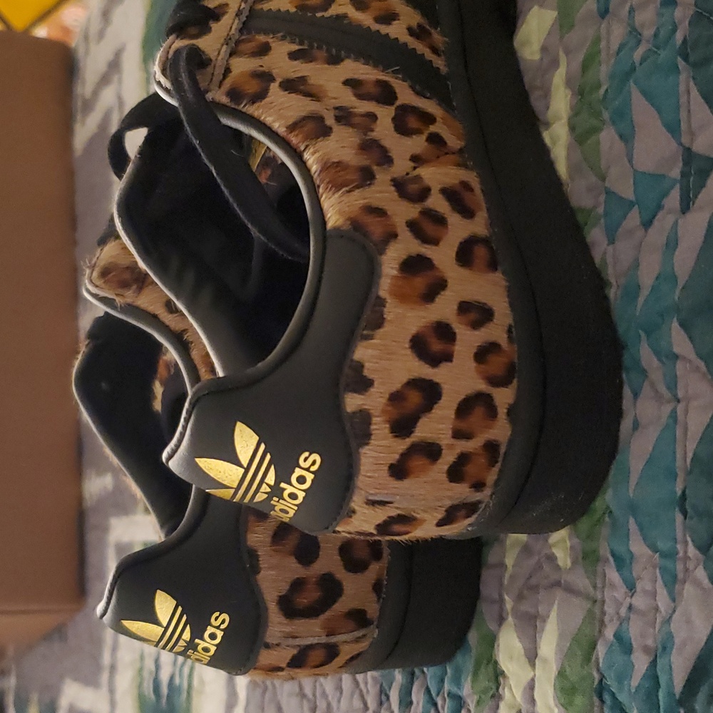 Adidas Superstar Atmos Mohair Leopard Cheetah Print Shoes Size 6.5 (5.5men) 38EU